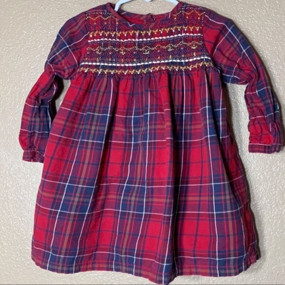 Next Direct Red Plaid Dress 5T - Picture 1 of 6